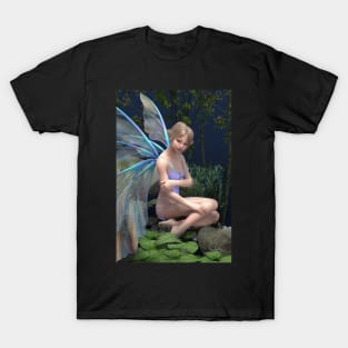 Fairy sitting by small pond T-Shirt